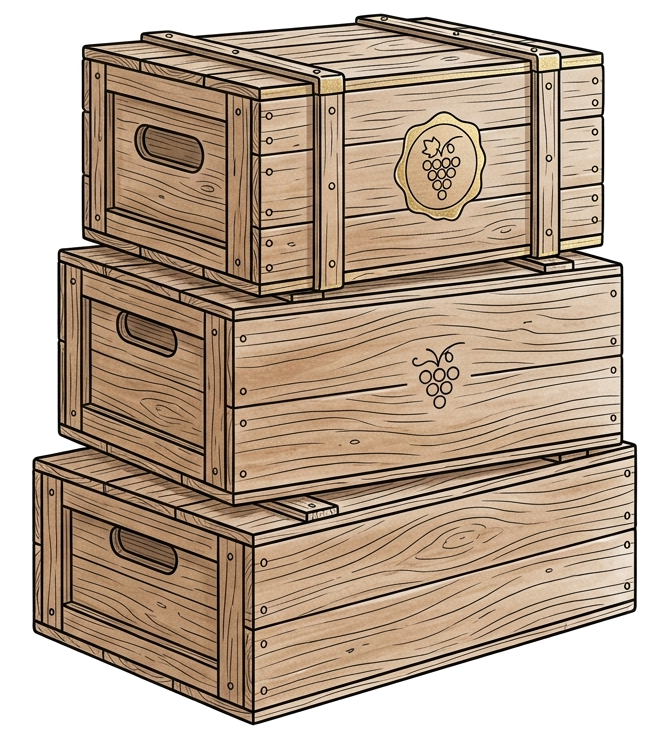 Caisse de vins en bois