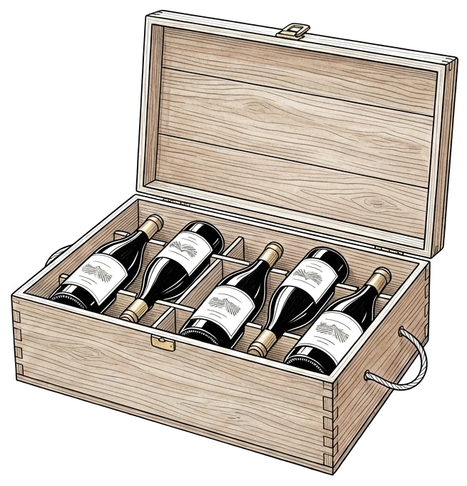 Illustration caisse de vins