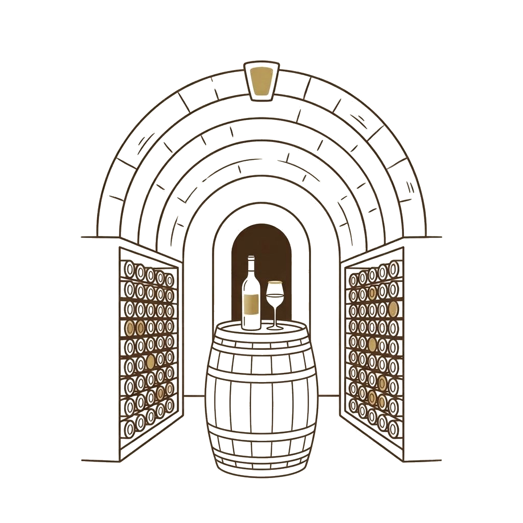 Illustration d'une cave à vins voûtée